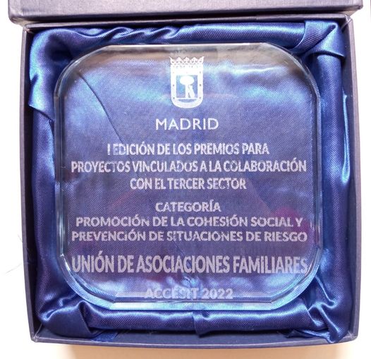 UNAF, premiada por el Ayuntamiento de Madrid por su promoción de la cohesión social