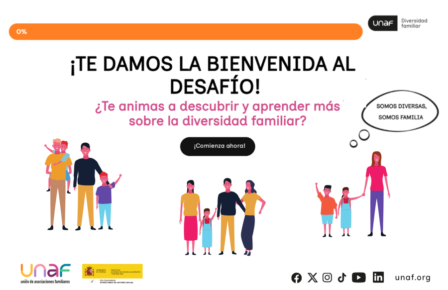 Juego interactivo sobre la diversidad familiar