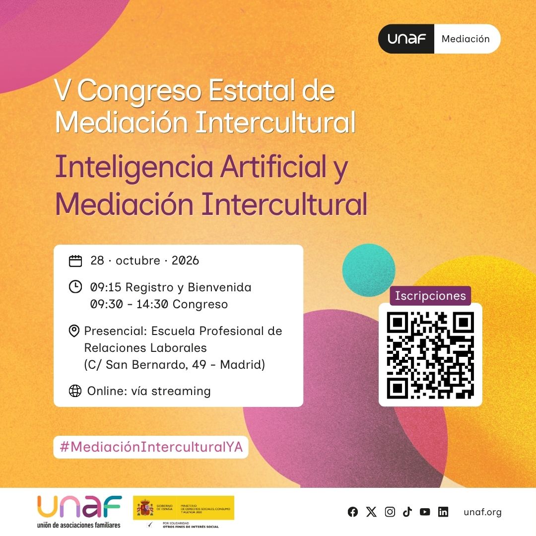 V Congreso Estatal de Mediación Intercultural: Inteligencia artificial y mediación intercultural